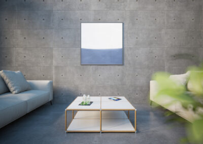 3D-Produkt-Visualisierung eines Designer-Modul-Möbels – hier ein Sofatisch im Betonlook-Wohnzimmer