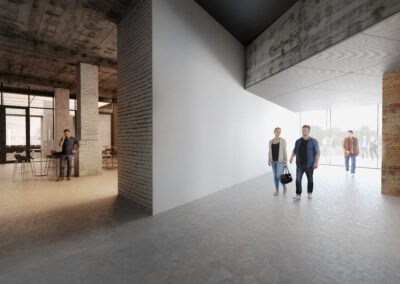 3D-Interior-Architektur-Visualisierung eines Museums-Eingangsbereichs