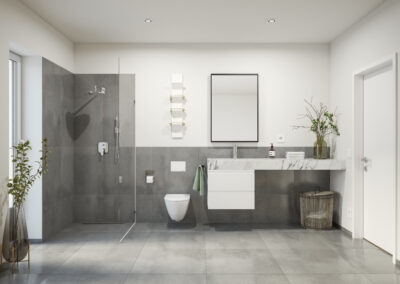 3D-Interior-Architektur-Visualisierung eines Badezimmers