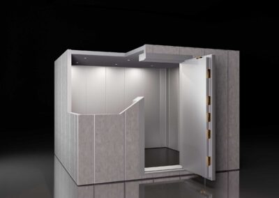 Technische 3D-Visualisierung eines mobilen Tresor-Raums eines Premium-Herstellers (ohne Verkleidung)